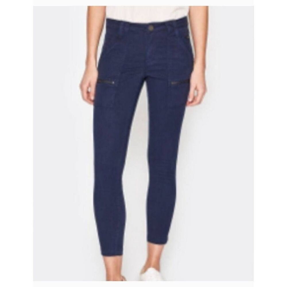 Joie Park Skinny Zip Pocket Mid Rise Extra Stretchy Blue Cargo Utility Jeans 29
